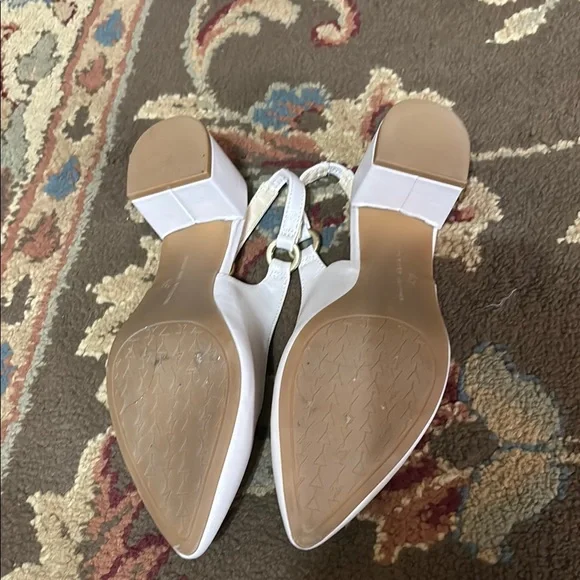 Adrienne Vittadini pink gold glittery Slingback Heels 7.5 - Picture 3 of 5